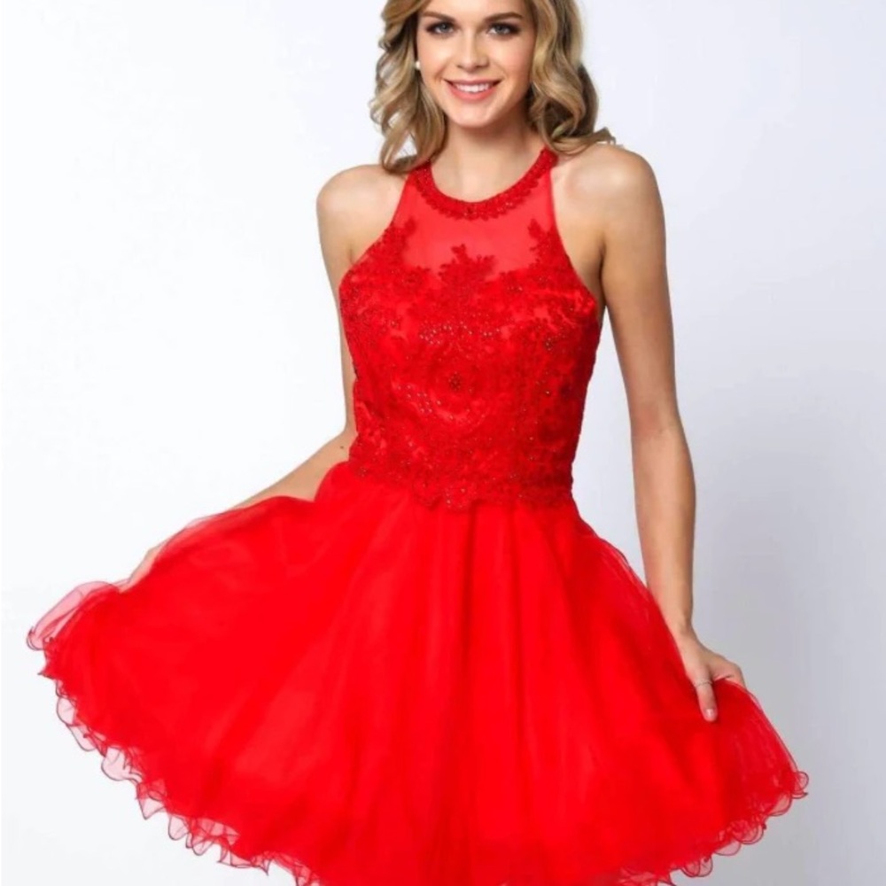 CeliaB Vibrant Red Mini Dress